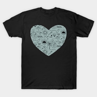 Beach Day Doodle Art T-Shirt